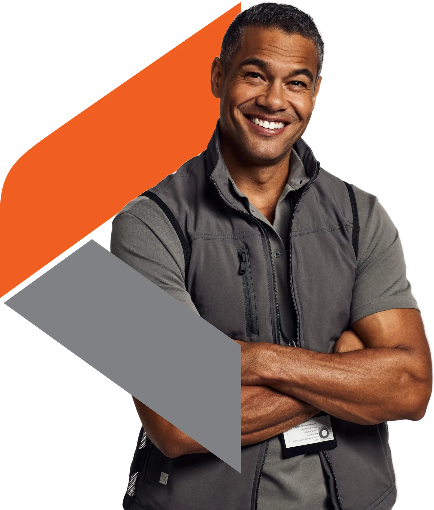 A plant operations manager with arms crossed, wrapped in the InnerActivate chevron